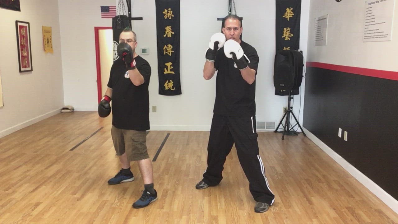 Kickboxing forward and backward stepping
